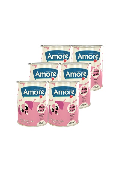 Amore Kuzu Parça Etli Puppy Yavru Köpek Konserve Maması 18 x 400 G