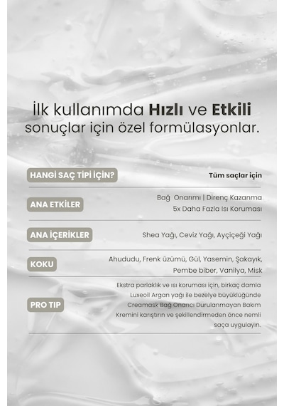 Matsu Creamask Bağ Onarıcı Isı Koruyucu Durulanmayan Saç Bakım Kremi 100 ml