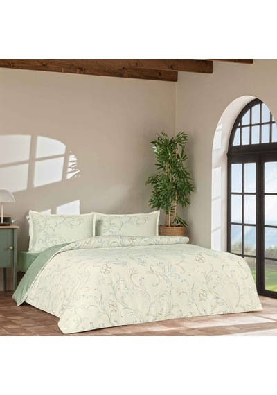 Linens Allday Verra Pamuk Saten Çift Kişilik Nevresim Takımı Beyaz Ekru