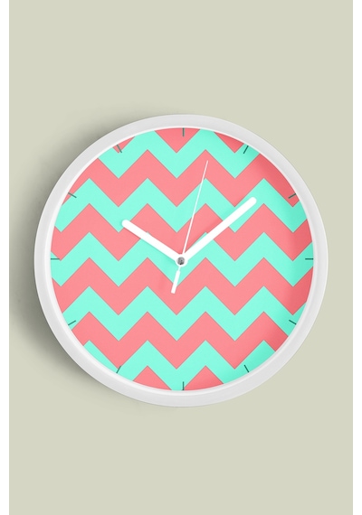 Geometrik Desenli Modern Duvar Saati - 42cm - Önü Camlı Beyaz Kasa - Sessiz Mekanizma-jh0554 Beyaz