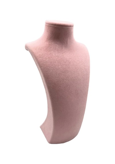 Süet Kumaş Pembe Renk 25/12 Cm Kolye Gerdanlık Zincir Takı Sergileme Mankeni Çok Renkli