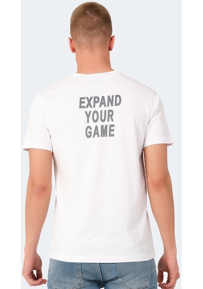 Slazenger VEDA Erkek Baskılı Beyaz Tişört