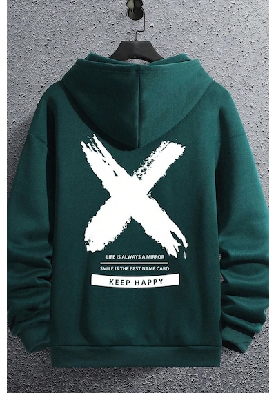 Uyguntarz Unisex Sometimes X Baskılı Sweatshirt Yeşil