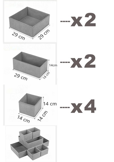 Keçe 8'li Çekmece İçi Düzenleyici Organizer Set Gri