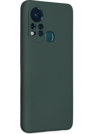 İnfinix Hot 11s Uyumlu Kılıf Nano İçi Kadife Silikon - Koyu Yeşil