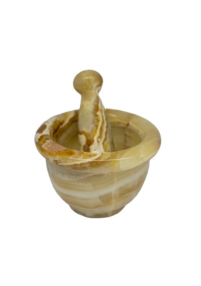 Doğal Taş Oniks, Mutfak Eşyaları, Havan, Sarımsak Döveci,