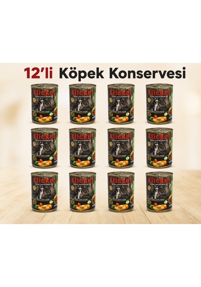 Klicker 12'li Kuzulu Sebzeli Köpek Konservesi 400 Gr