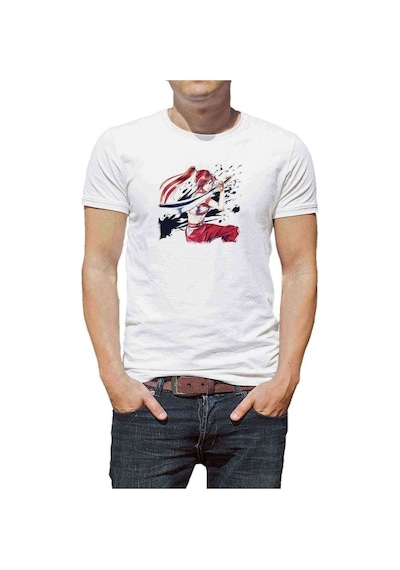 Anime Fairy Tail Glass Guild Emblem Baskılı Beyaz Erkek Tshirt (531013849)