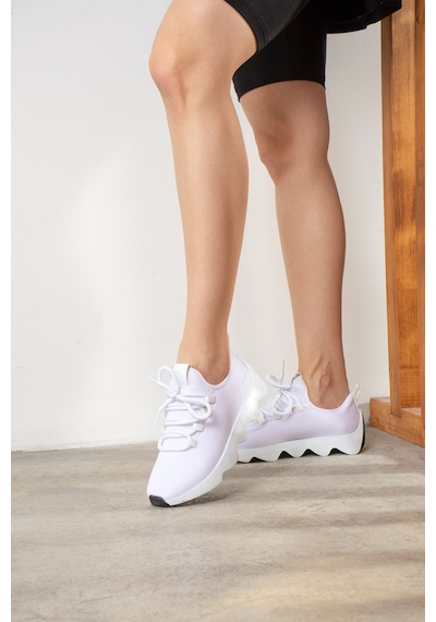 Günlük Kadın Sneaker Spor Ayakkabı Bağcıklı Triko Tırtıklı Kalın Taban Hafif Rahat Esnek Hava Alabilen 300 Beyaz - Siyah Günlük Kadın Sneaker Spor Ayakkabı Bağcıklı Triko Tırtıklı Kalın Taban Hafif Rahat Esnek Hava Alabilen 300 Beyaz - Siyah