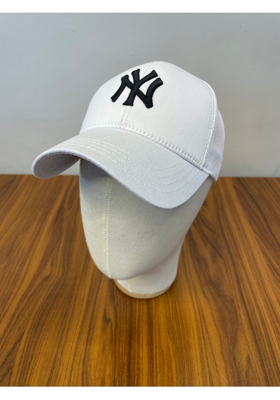 Ny Yankees Nakışlı Fileli Yazlık Beyzbol Cap Şapka Beyaz
