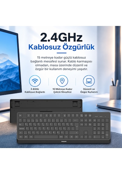 Philips SPK6368 Kablosuz Türkçe Q Klavye