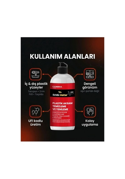 Araç Oto Plastik Aksam Temizleme Ve Yenileme Jeli 500ml Cobra