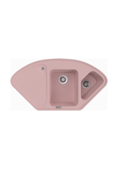 Polex Cristalüx Granit Evye P-CR1 Pembe Tezgah Altı Ve Tezgah Üstü Mutfak Evyesi 104.5x57 CM