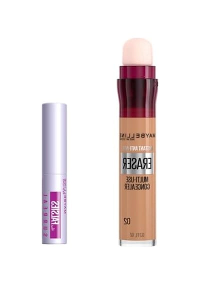 Maybelline New York Instant Anti Age Eraser Kapatıcı 02 Nude & Mini Tattoo Liner Gel Pencil Makyaj Seti 00