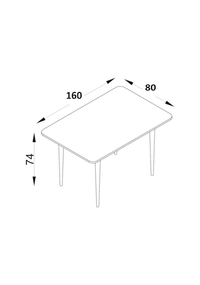 Bistro 160x80 Cm / Dikdörtgen Mutfak Masası / Mutfak Yemek Masası / Dikdörtgen Masa / Meşe