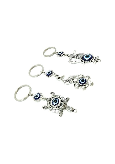 Nazar Boncuğu Metal Tavus Kuşu+ Kaplumbağa+ Testi Anahtarlık/diki