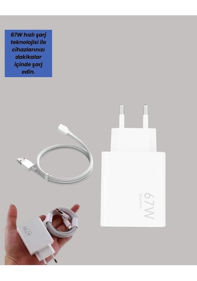 Eima Em-67 67w Turbo Hızlı Şarj Aleti Type-c Kablolu Power Adapter Seti