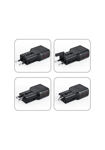 Xenon Smart Priz Dönüştürücü 45w Gan Hızlı Şarj, 200+ Ülke, 2x Usb-c, Pd Pps, Seyahat Adaptörü X6409