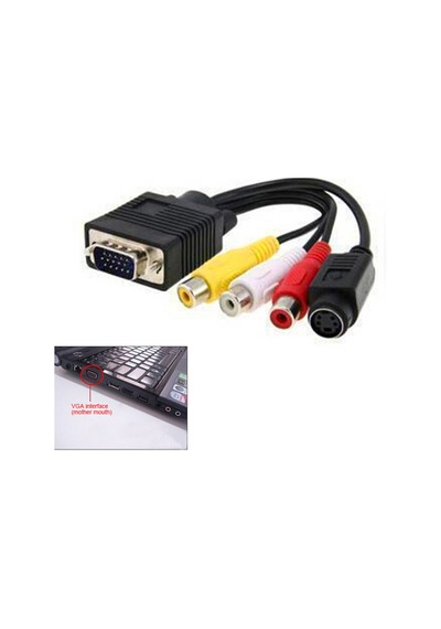 S-video-rca Av Adaptör Kablosu, Pc Dizüstü Bilgisayar İçin Vga Svga Tv Çıkış