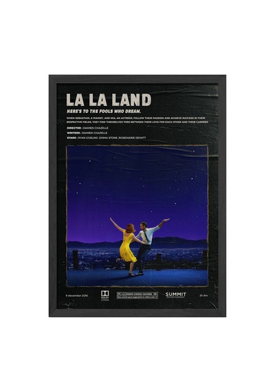 La La Land Siyah Ahşap Çerçeveli Poster, Dekoratif Film Duvar Tablosu