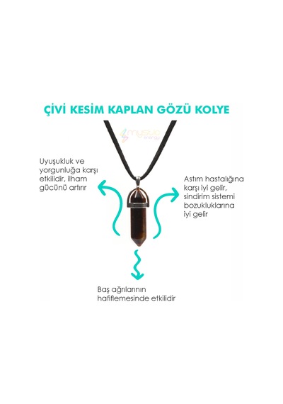 Mystic Energy Doğal Taş Kaplan Gözü Ister Kolye Ister Anahtarlık N11.31121 Kahverengi