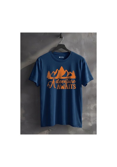 North Whiskers "adventure Awaits" Dağ Ve Orman Baskılı Lacivert %100 Pamuklu Tişört Lacivert - 875668335 Lacivert - 875668335 Lacivert