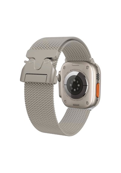 Apple Uyumlu  Watch  Ultra 2 49mm Redclick Krd-25 Metal Zarif Tasarım İnce Hasır Kordon