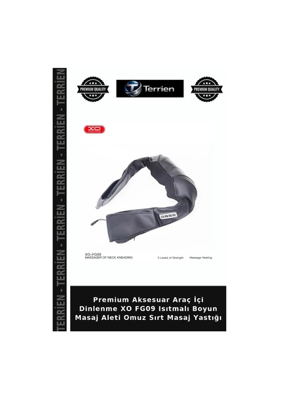 Premium Aksesuar Araç İçi Dinlenme Xo Fg09 Isıtmalı Boyun Masaj Aleti Omuz Sırt Masaj Yastığı Çok Renkli