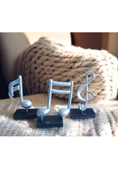 10cm-20cmlik Kırılmaz Polyester Beyaz Renk,nota Desenli Biblo