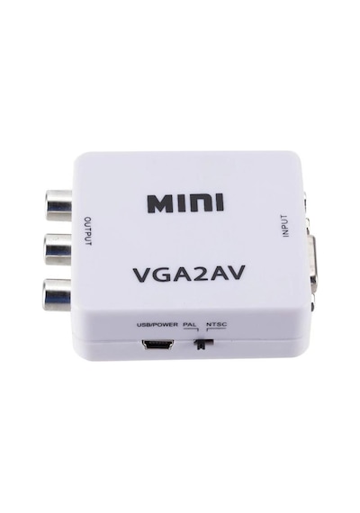 Vga To Av 3rca Video 1080p Çevirici Dönüştürücü Adaptör 3.5mm Destekli