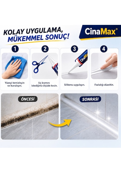 Şeffaf Silikon 50 Ml Genel Amaçlı Güçlü Yapıştırıcı Cam Banyo Lavabo Pencere Sızdırmazlık Silikonu