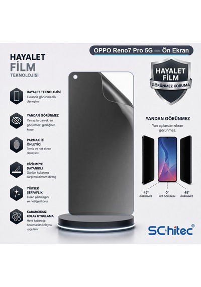 Reno7 Pro 5g Uyumlu Ön Yüzey Hayalet Privacy Hidrojel Ekran Koruyucu 80582002