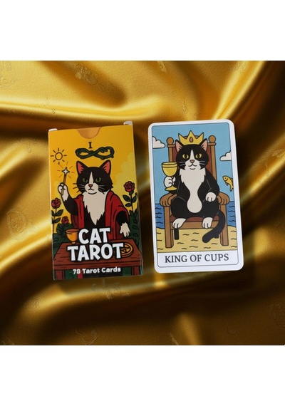 Cat Tarot Kartları 78 Adet Kedi Temalı Klasik Tarot Kartları