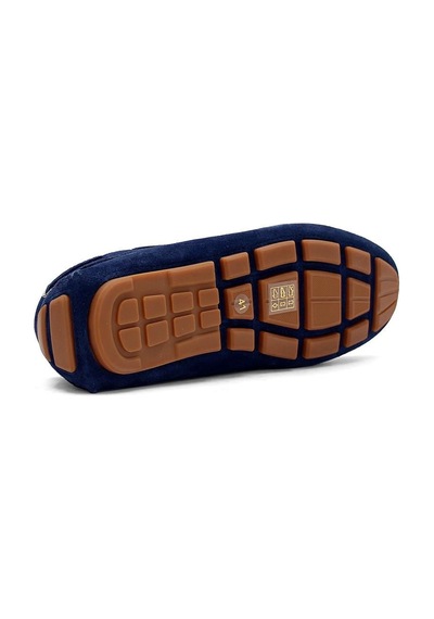 Erkek Lacivert Süet Deri Loafer