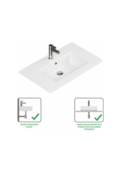 Isvea Sistema T-flat Slim İnce Formlu Lavabo 101 X 46,5 Cm Beyaz Beyaz