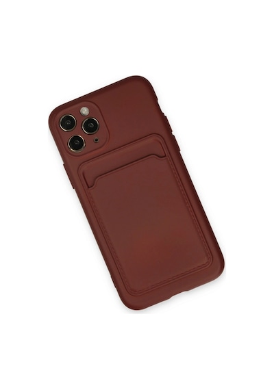 Apple iPhone Uyumlu 11 Pro Kılıf Kelvin Kartvizitli Silikon - Bordo Çr