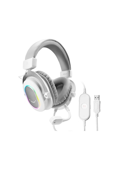 Fifine Ampligame H6 Mikrofonlu Gaming 7.1 Beyaz Rgb Kulaklık H6w
