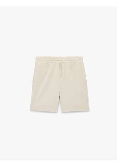 Koton Regular Fit Cepli Bermuda Beli Bağcıklı Şort Bej 6sam40047mk Ekru