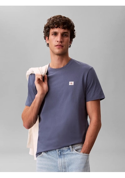 Calvin Klein Ss Badge 30s Jersey, Xl7 Mavi Erkek T-shirt