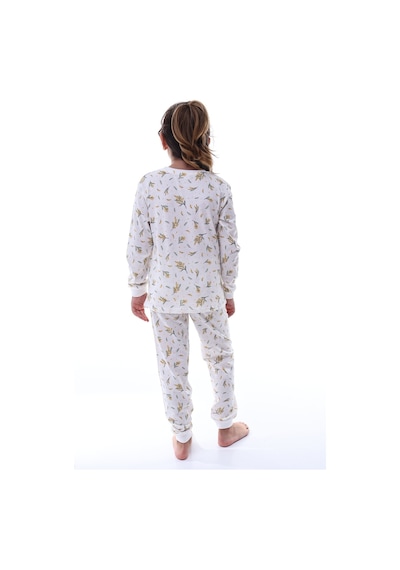 Yumuşak Dokulu Kız Çocuk Bahar Desenli Pijama Takımı 100% Pamuk Konforu Çok Renkli