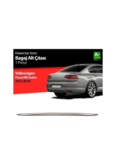 Volkswagen Passat B8-b8.5 Bagaj Alt Çıta Kromu P.çelik