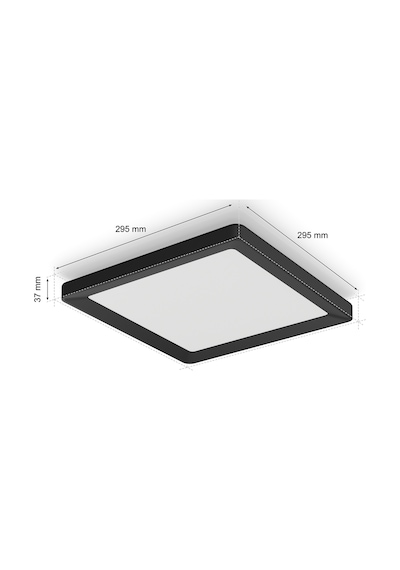 Philips Hue Tento Siyah Sıva Üstü Rgb Akıllı Led Panel Tavan Armatürü 30x30cm 1340 Lumen Renkli
