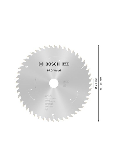 Professional Accessories 1 X Daire Testere Bıçağı Standard For Wood Ahşap, Testere Bıçağı 165 X 20 X 1,5 Mm, 48 Diş, Aksesuarlar Akülü Daire Testere