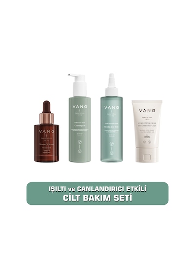 Cilt Bakım Seti C Vitamini Serum - Yüz Yıkama Jeli - Gözenek Sıkılaştıcı Tonik - Nemlendirici Krem