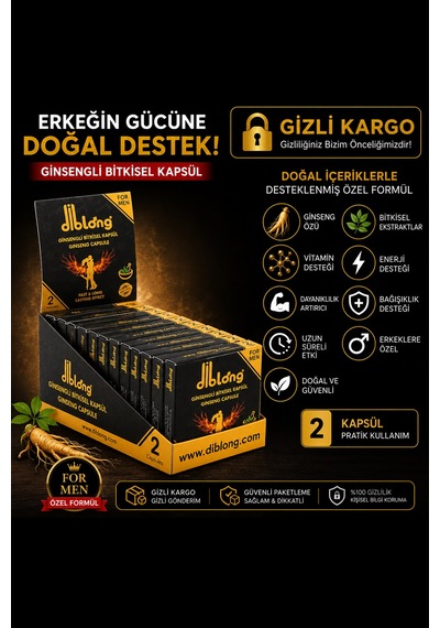 Diblong Ginsengli Bitkisel Kapsül 12'li Paket For Men Kapsül Ginseng Özlü Bitkisel Formül