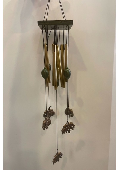 Deprem Zili Çanı Duvar Rüzgar Çanı Zili Feng Shui Ejderha Yılı Metal Borulu Fil Objeli