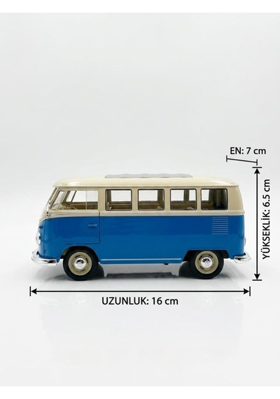 Welly 1:24 Ölçekli Lisanslı Orjinal 1963 Volkswagen T1 Bus Kapıları Açılabilir Model Oyuncak Araba