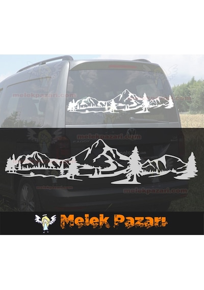 Dağ Manzara Off Road Kamp Araba Sticker