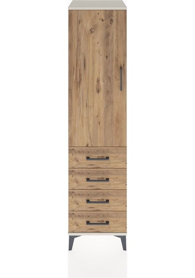 Hyperion Dolap Tek Raflı 4 Çekmeceli Tek Askılı 44x44x182 Ayt... Aytaşı