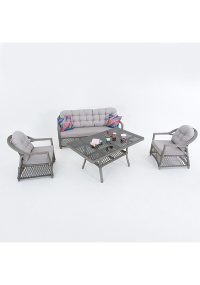 Crystal Üçlü Rattan Bahçe Oturma Grubu Rehome
